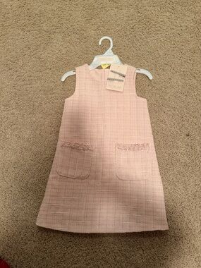 Rachel Zoe Girls' Blush Pink Tweed A-Line Dress